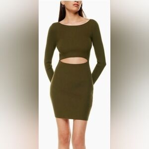 Aritzia Wilfred Cutout Long Sleeve Knit Dress XS